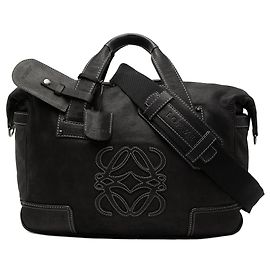 Bolsa Satchel Anagram LOEWE em nubuck preto Preto