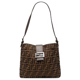Borsa a tracolla Fendi Zucca Canvas marrone Marrone