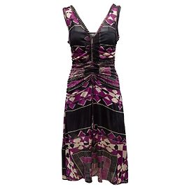 Robe en mesh à imprimé géométrique Jean Paul Gaultier Noir & Multicolore Taille US M Noir