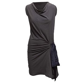 Mini abito grigio Brunello Cucinelli con scollo a cappuccio e lacci laterali Taglia US XS Grigio