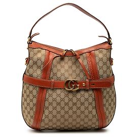 Bolsa Running Satchel Gucci Medium em tela GG bege Bege