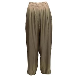 Prada Ombré-Seidenhose in Olive Größe IT 36 Grün