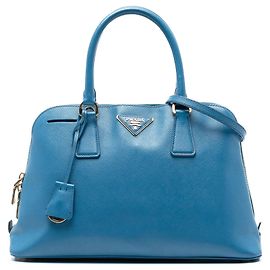 Borsa Prada Medium Saffiano Lux Promenade Blu Blu