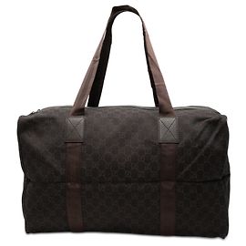 Borsa da viaggio Gucci GG Canvas marrone Marrone