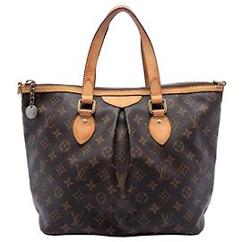 Borsa Satchel Louis Vuitton Monogram Palermo PM Marrone Marrone