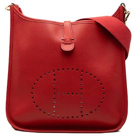 Borsa a tracolla Hermès Evelyne 29 in Epsom rossa Rosso