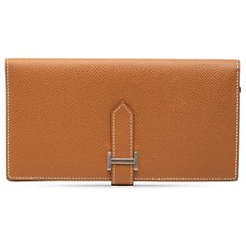 Brown Hermès Epsom Bearn Wallet Brown
