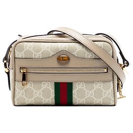 Borsa a Tracolla Gucci Mini GG Supreme Web Ophidia Marrone Marrone