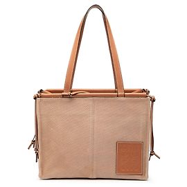 Brown LOEWE Small Canvas Cushion Tote Brown