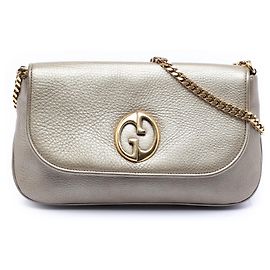 Bolsa Tiracolo Gucci 1973 Medium em couro dourado com corrente Dourado
