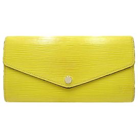 Portefeuille long Louis Vuitton Epi Sarah Yellow Jaune