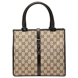 Brown Gucci GG Canvas Jackie Handbag Brown