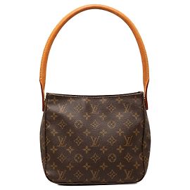 Sac à épaule Louis Vuitton Monogram Looping MM Marron Marron