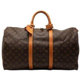 Borsa da viaggio Louis Vuitton Monogram Keepall Bandouliere 50 Marrone Marrone