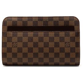 Bolsa Clutch Louis Vuitton Damier Ebene Saint Louis Castanha Marrom