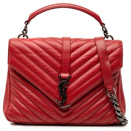 Rote Saint Laurent Medium Chevron Lammleder Monogram College Satchel Rot