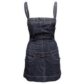 Alexander McQueen Denim Mini Kleid Dark Wash Größe IT 40 Blau