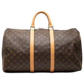 Borsa da viaggio Louis Vuitton Monogram Keepall 50 Marrone Marrone