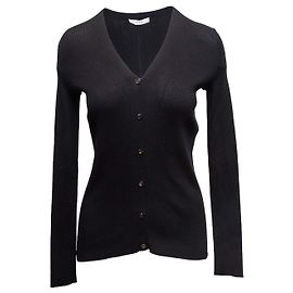 Schwarzer The Row Strickcardigan aus Seidenmischung Rippstrick Grösse US S Schwarz