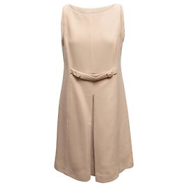 Vestido shift sin mangas de lana virgen Prada color Tan Talla IT 46 Beige