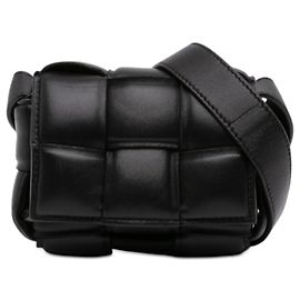Bolsa transversal Candy Nappa Intrecciato acolchoada preta Bottega Veneta Preto