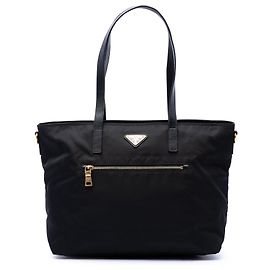 Bolsa Satchel Tessuto com acabamento em Saffiano preto Prada Preto