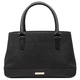 Bolsa de couro de vitelo preta Burberry Preto