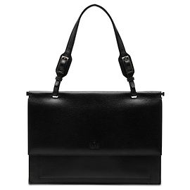 Bolsa de mão com alça superior em couro de bezerro granulado preto Gucci Preto
