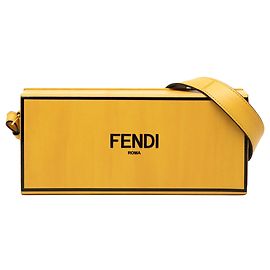 Bolsa transversal horizontal de couro amarelo Fendi Amarelo