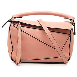Bolsa Mini Puzzle em couro de vitelo rosa LOEWE Rosa