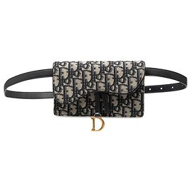 Blauer Dior Oblique Canvas Saddle Gürteltasche Blau