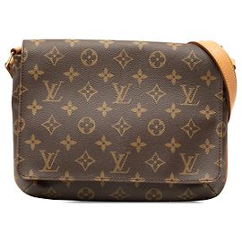 Brown Louis Vuitton Monogram Musette Tango Short Strap Shoulder Bag Brown