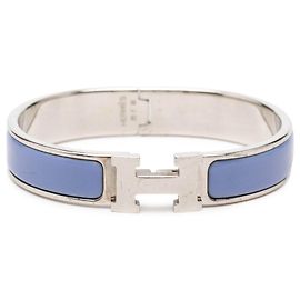 Hermès Clic H Armband schmal Email Blau PM Blau