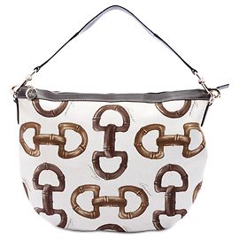Bolso hobo Gucci de lona estampada blanco Horsebit Blanco