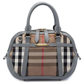 Bolsa Orchard Burberry em lona House Check marrom com acabamento em couro Marrom