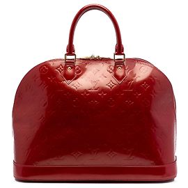 Rote Louis Vuitton Monogram Vernis Alma GM Handtasche Rot