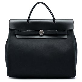 Black Hermès Toile Herbag Backpack PM Black