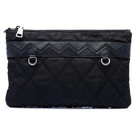 Clutch Prada em Tessuto Impunturato com acabamento em Saffiano preto Preto