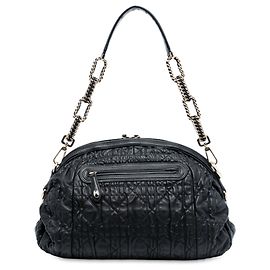 Borsa a tracolla Dior in agnello nero Cannage Gaufre Delices Nero