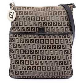 Bolsa transversal Fendi Zucchino em lona marrom Marrom