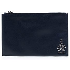 Portadocumenti e clutch Blue Prada Saffiano Voyage Blu