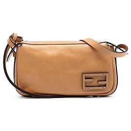 Mini borsa a tracolla Simply in pelle di vitello marrone Fendi Marrone