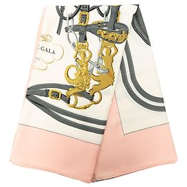 Lenço de seda Hermès Brides de Gala 90 branco Branco