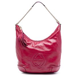 Bolso de hombro Gucci Soho en charol rosa Rosa