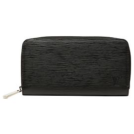 Black Louis Vuitton Epi Zippy Long Wallet Black