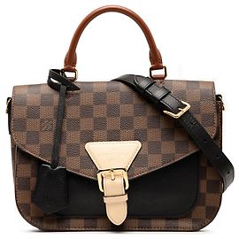 Brown Louis Vuitton Damier Ebene Beaumarchais Satchel Brown