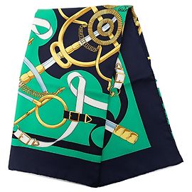 Hermès Eperon d Or Seidentuch Grün 90 Grün