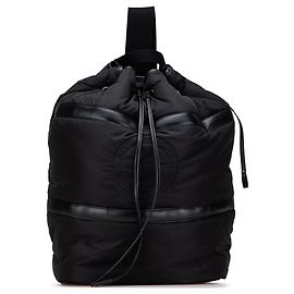 Mochila de nylon negra Saint Laurent Rive Gauche con cordón Negro