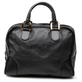 Black LOEWE Leather Amazona 32 Handbag Black