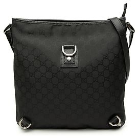 Borsa a tracolla Gucci GG Nylon Abbey D Ring nera Nero